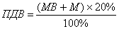 Формула для розрахунку ПДВ на предмети (товари), які обкладаються лише митом